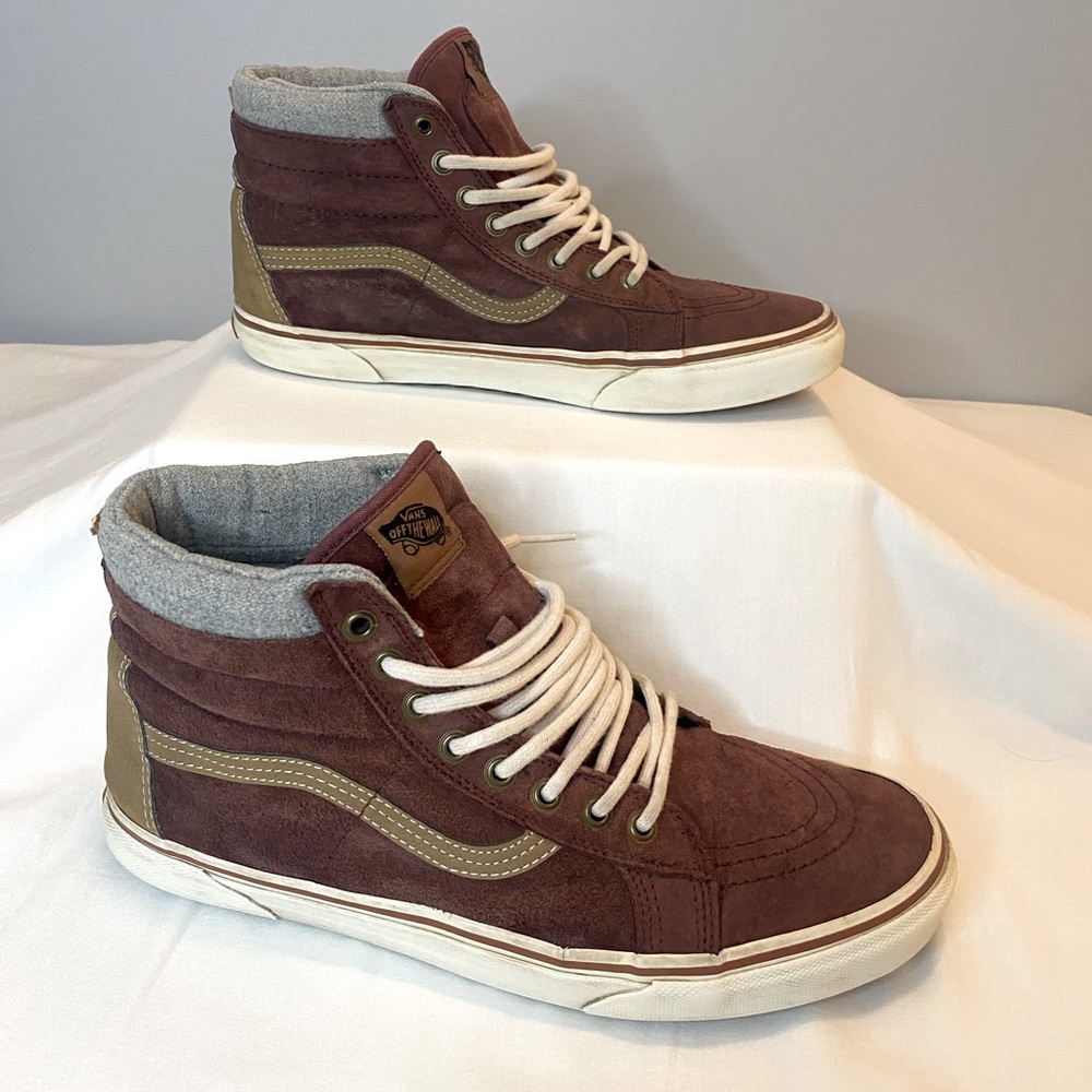 VANS SK8 high tops- warm brown suede